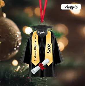 Personalized Graduation Gown Ornament, Custom Acrylic ornament School Name, Class of [Year] Gifts