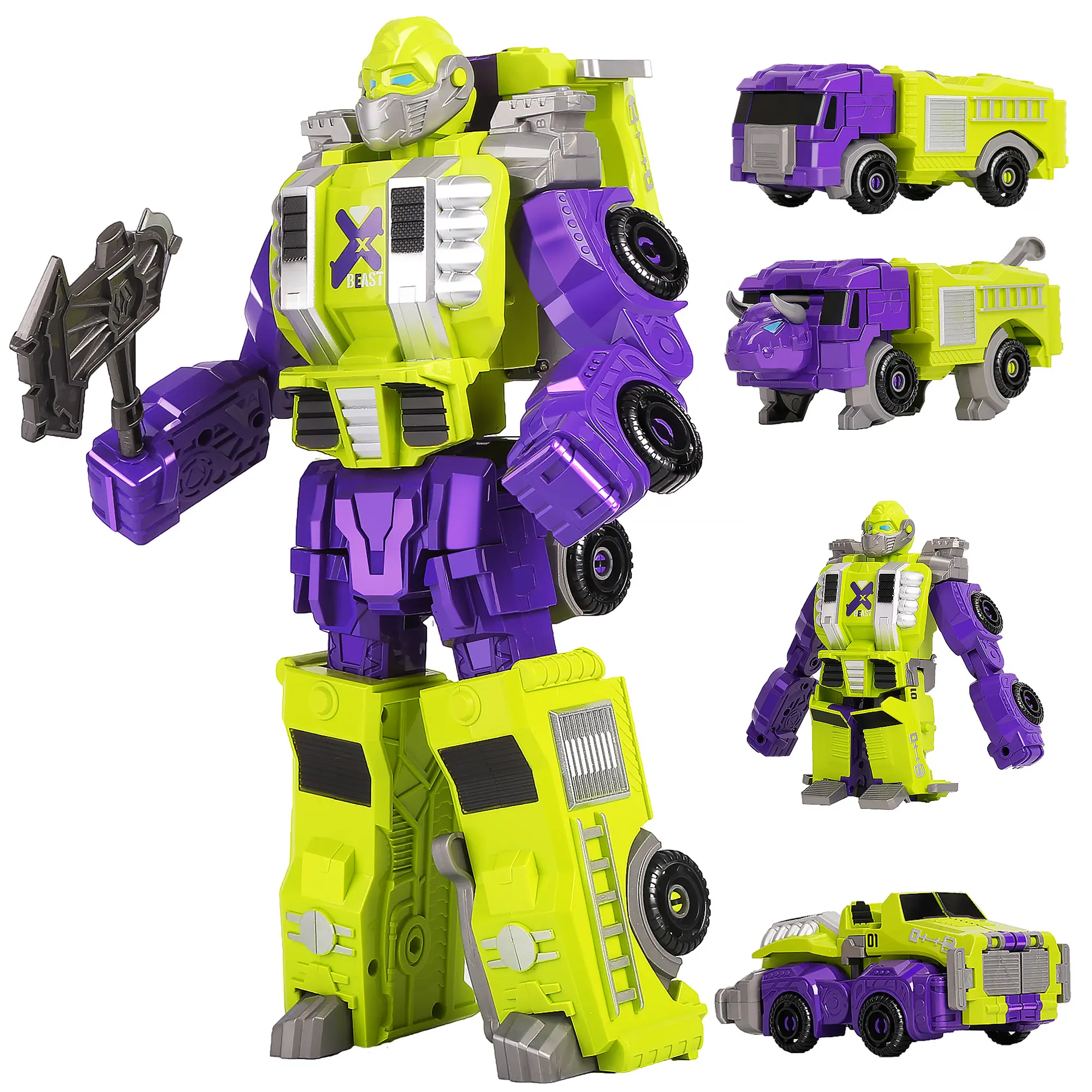 MIEBELY 4Pcs Unisex Magnetic Building Block Sets - 4-in-1 STEM DIY Fantasy & Sci-Fi Transforming Robot Kits, Non-Toxic, Sturdy Connectors, Easy Assembly, PVC-Free Parts, Toy for 3-6 Year Olds