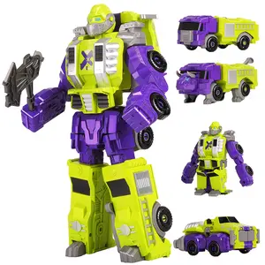 MIEBELY 4Pcs Unisex Magnetic Building Blocks Set - Transforming Robot Vehicles, Sturdy Connectors, Easy Assembly, PVC-Free Parts, 4-in-1 STEM Learning Building Blocks Model Toy for 3-6 Year Olds