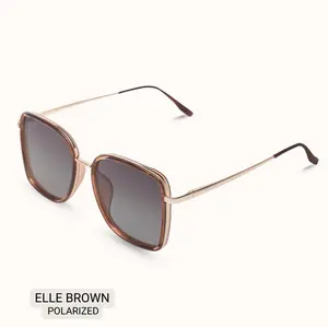Elle Women's Polarized Oversized Fashion Sunglasses - Eyewear-Safe, Bendable, High-Profile, Anti-UV Eyewear Accessory for Women, Eyewear-Safe Women's Sunglasses, Bendable Women's Sunglasses