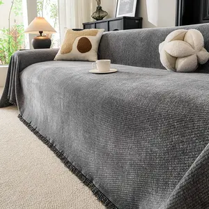 1 pc high-end chenille sofa cover, Sofa Slipcover, suitable for all seasons and beloved by pet dogs. Non-slip, machine-washable sofa protector, ideal for single, double, and three-seater sofas, including sofa pads, covers, blankets, and throws