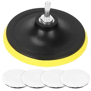 5 Piece 6 Inch Car Polishing Pad Set Plush Buffing Waxing Pads with M14 Drill Adapter for Car Polisher Drill