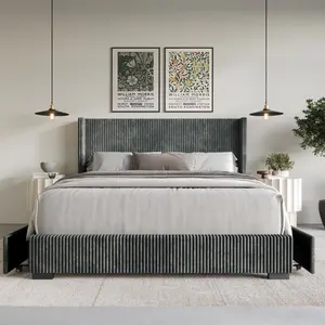 Favorer Rochester Upholstered Storage Platform Bed