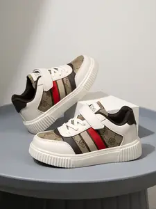 Boys' New Low Top Flat Sneakers with Velcro Closure, Easy On/off Shoes for All Seasons, Kids School & Outdoor Play, Washable Footwear, Athletic Footwear, Sports Training Shoes