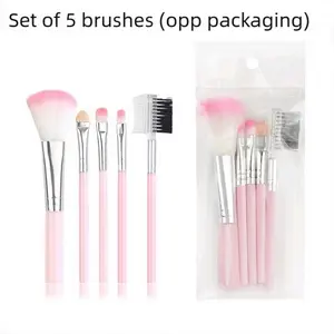 5pcs Multi-function Makeup Brush Set, Including Eye Shadow Brush, Lip Brush, Blush Brush, eyeshadow,Makeup Tools for Women