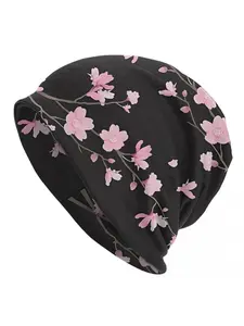 Fashionable Polyester and Spandex Knit Flower Print Turban Hat for Men - Elastic Band, No-Sew, Comfortable Headwear Turban Cap
