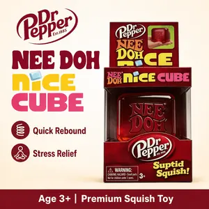 Nee Doh Red Ice Cube Fidget Toy Super Squeezable Slow Rebound Sensory Toy Portable Stress Relief Cube for Home Office School