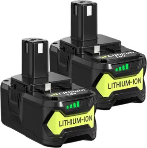 2Pack 8.0Ah Upgraded Capacity 18V Replacement for Ryobi 18V Battery Lithium Ion Battery Compatible with Ryobi Battery 18 Volt P102 P103 P104 P105 P107 P108 Cordless Tools  battery (Green)