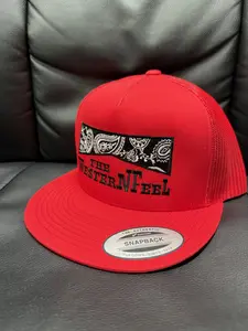 TWF Cowboy Killer - Red YP Flat Bill 6006 Distinctive Design Snapback Hat for Unique Looks