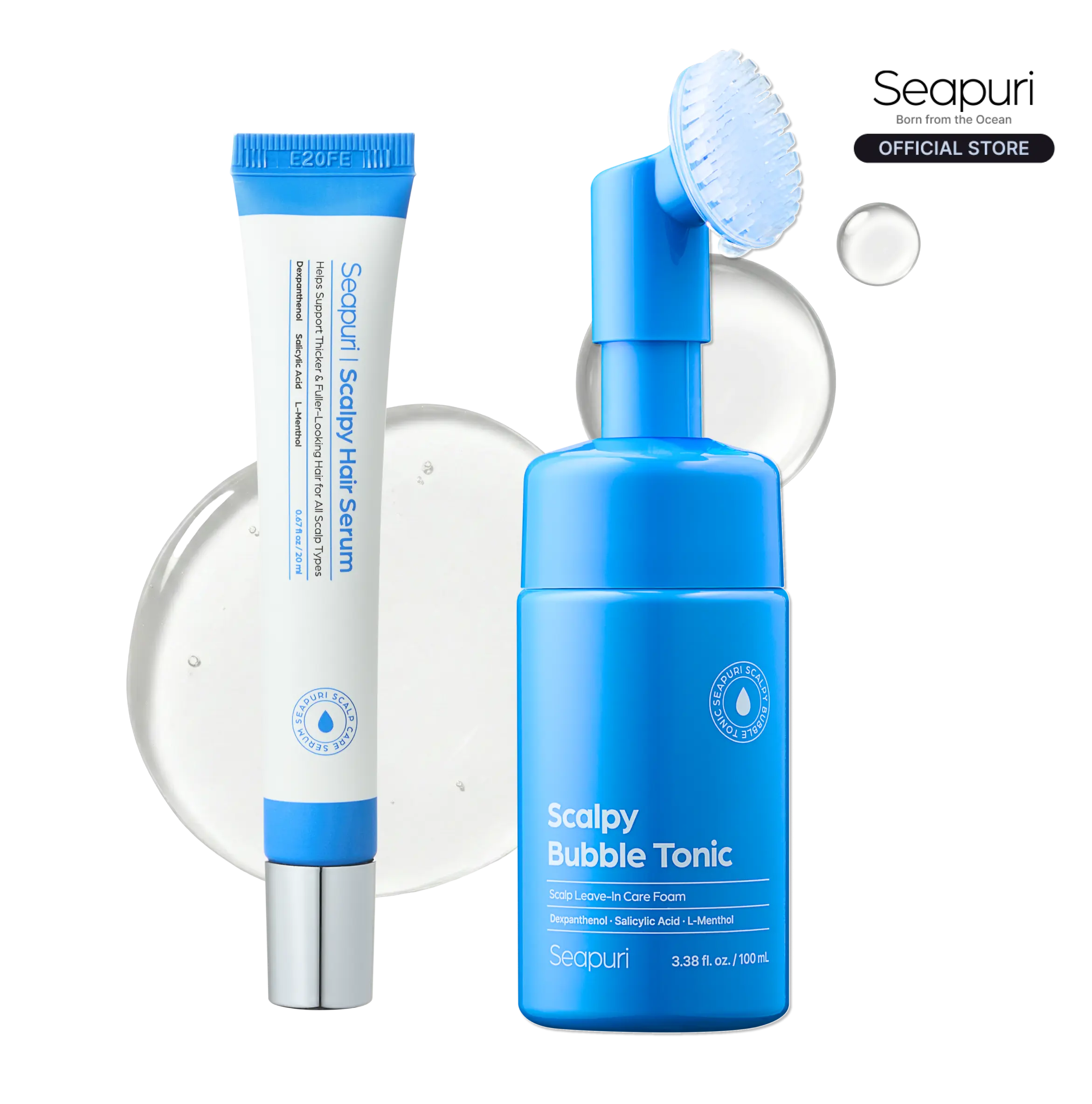 Seapuri Scalpy Scalp Revival Duo | Exfoliating Detox Foam & Hair Growth Serum | Clears Buildup & Reactivates Follicles for Thicker, Fuller Hair