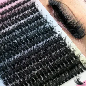 280pcs 80D Bulk Lashes, 8-16mm Mixed Length, DD Curl, Glamorous Charm Eyes, 3D Russian Cat Eye Style Extension, Lightweight Fluffy False Eyelashes, Soft & Comfortable Wear, Suitable For Beginners, Reusable, DIY Time-Saving, Holiday Giftlash Clusters