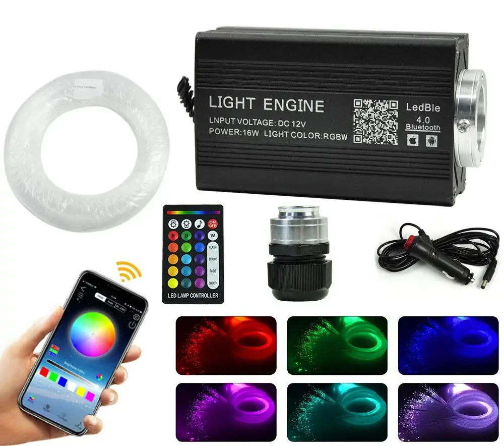 1000PCS Car Interior Star Light Kit, Fiber Optic Roof Twinkle Ceiling Lights, RGBW Headliner Starry Lighting for Vehicle, Home, Bedroom and Ceiling Decoration
