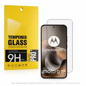 Clear Tempered Glass Screen Protector for Motorola Moto G77 (XT2231-3 / 2026) Case Friendly 2.5D