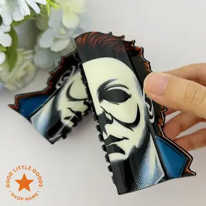 Midnight-Myers Double-Sided Plastic Claw Hair Clips - Halloween Hair Accessories for Women, Girl, gf, bff,  FallFreshness, Bold Designs for Party-Ready Styles for School, Work, Daily Wear, Gift for Her, Wife, Daughter, Granddaughter Spooky Flair