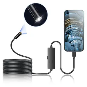 Endoscope Camera with Light, 1920P HD Borescope Tools with 8 Adjustable LED Lights, Endoscope with Semi-Rigid Snake Camera, Inspection Borescope for iOS and Android - 16.4ft Single Lens