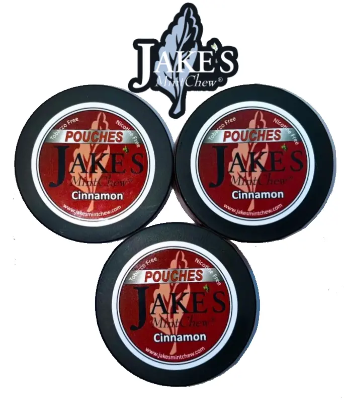 Jake's Mint Chew - Cinnamon- 3 pack - POUCHES chew alternative quit dipping