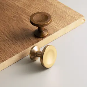 12 Pack Antique Brass Cabinet Knobs, Classic Vintage Drawer Knobs, Solid Zinc Alloy, Decorative Cabinet Hardware for Dresser Drawers, Kitchen Cupboard and Bathroom Vanity