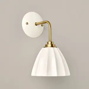 Fluted Ceramic Sconce White/Gold - Hearth & Hand with Magnolia