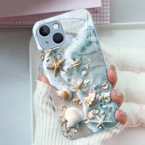 Summer Beach Vibe: Seashell & Starfish Phone Case — Shockproof Glossy Cover for 【iPhone 15 Plus】666