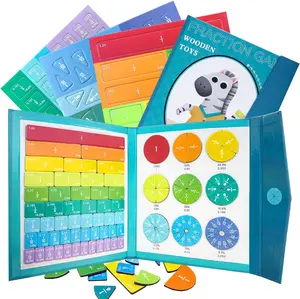 Magnetic Fraction Educational Puzzle, 102 Pcs Magnetic Fraction Puzzle for Kids, Math Manipulatives for Elementary School, Montessori Fraction Manipulatives Learning Toys for Kids