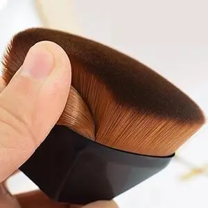 Professional Kabuki Foundation Brush - Vegan Bristles, Wet/Dry Use, Soft Beauty Tool for Face & Body, Enables Smooth Even Blend for Bronzing, Contouring