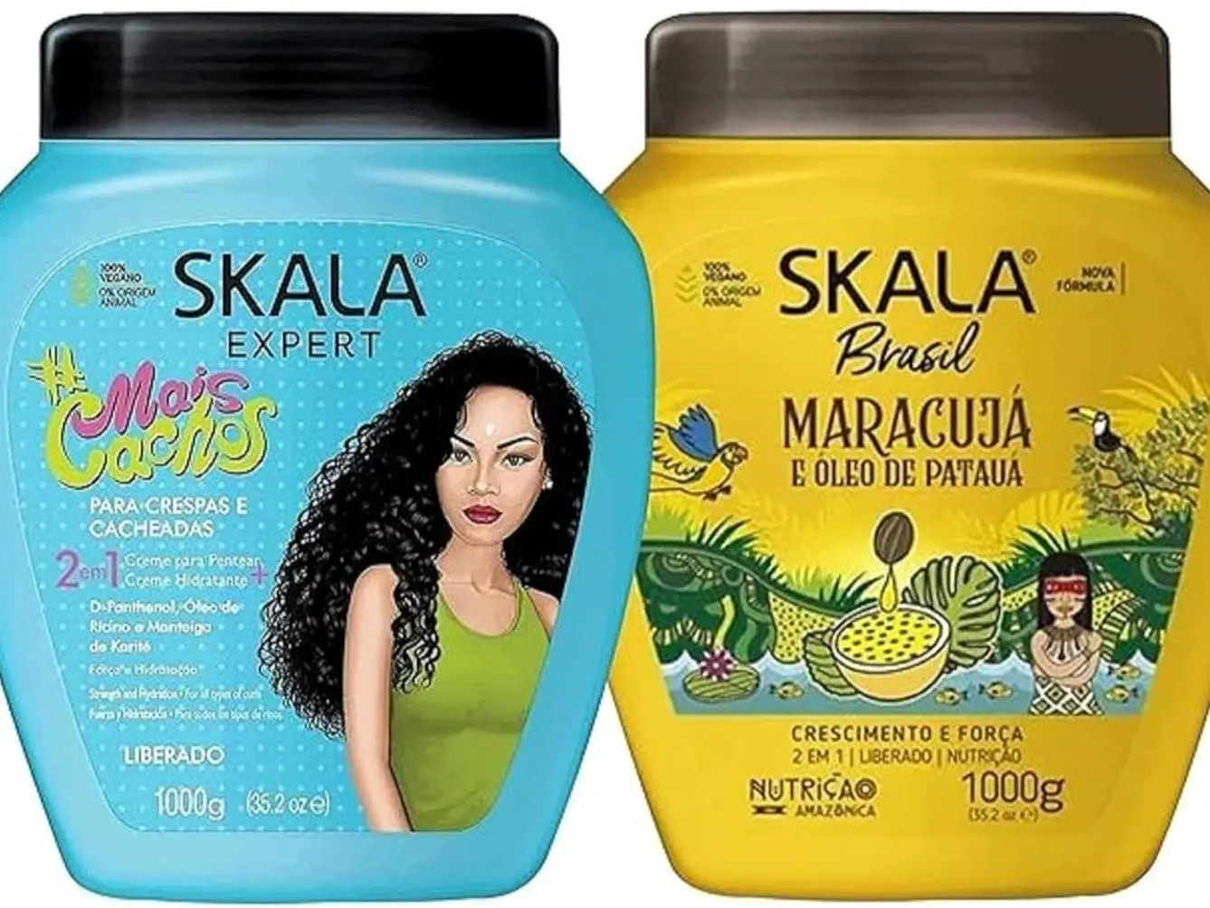 SKALA Mais Cachos Hair Type 3ABC - Eliminate Anti Frizz, For Curly Hair -2 in 1 Conditioning Treatment Cream and Cream To Comb 100% VEGAN 35.2 Oz (1 Pack) Conditioner Haircare Shampoo Comfort Cleansing Cleanser