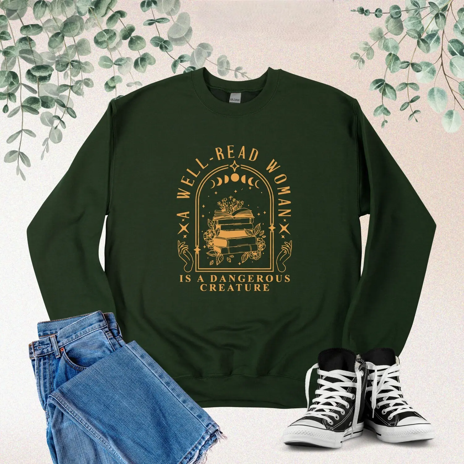 A Well Read Woman Is A Dangerous Creature Shirt, Bookish Merch Shirt, Book Reader, Reading Tee, Book Lovers Gifts, Librarian Shirt K80B4