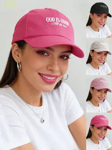 "god Is Good All the Time" Embroidered Baseball Cap, Adjustable Unisex Design Sun Hat, Christian Faith Trendy Shade, Casual Slim-Fitting, Embroidery