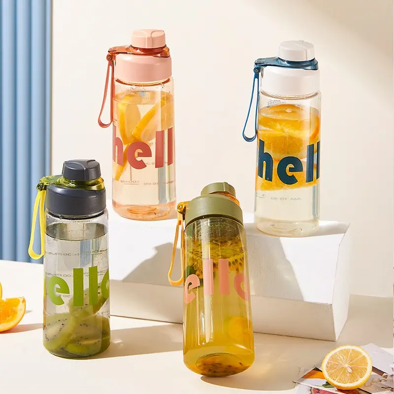 Large Capacity Space Tumbler, Perfect for Fruit Infused Water & Sports, Leak Proof, One Hand Open Rotate Spout, Durable Food Grade PC Bottle