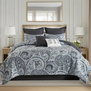 Classic 8-Piece Comforter Set with Paisley Print, Hypoallergenic & Machine Washable Bedding Classic 8-Piece Comforter Set with Paisley Print, Hypoallergenic & Machine Washable Bedding