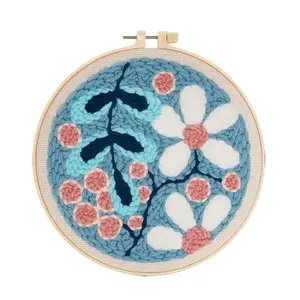 Punch Needles Start Kit, Beginner Punch Needle Kit with Adjustable Punch Needle, Punch Needle Kit with Yarn, All Materials Included