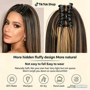 Claw Clip Ponytail Extension  Curly Pony Tail Clip in Claw Hair Extensions Fluffy Natural Looking Synthetic Hairpiece for Women bling wigs