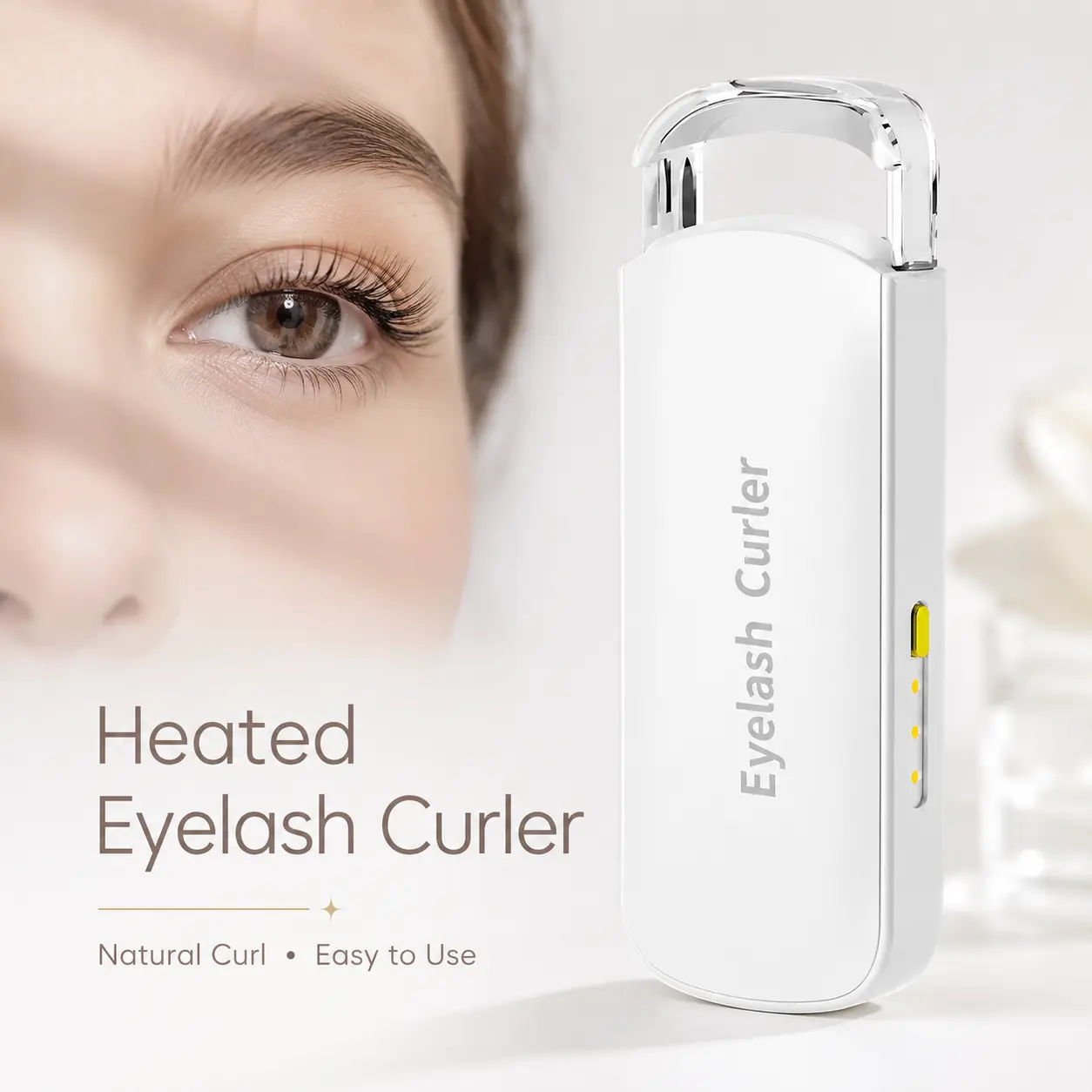 Rechargeable Heated Eyelash Curler, Portable Electric Lash Curler for Long-Lasting Lift and Curl, Makeup Beauty Tool