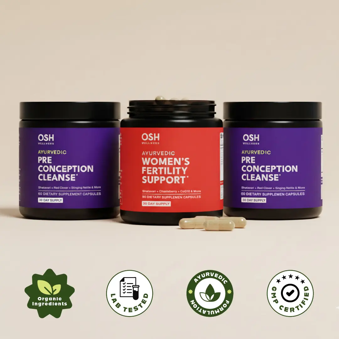 Cleanse & Conceive Support | 3-Step Expert-Formulated Conception Plan for Women | PCOS, Irregular Periods, Miscarriage Support | Detox, Restore and Boost Reproductive Health | by OSH Wellness