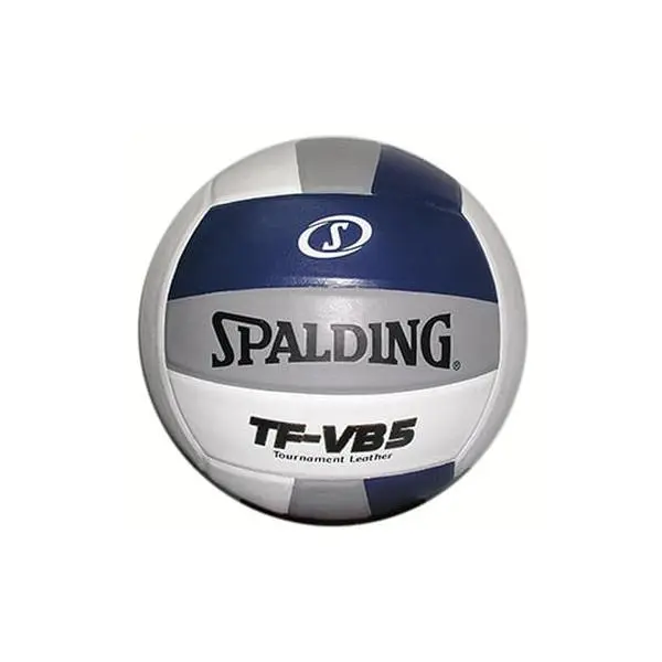 Spalding TF-VB5 Official-Sized Indoor Volleyball - Gold Leather Cover, Red White Blue Design, Floating Bladder, 0.78lbs Weight, 2-Ply Soft Cloth Accent, for Competitive Indoor Play, Volleyballs