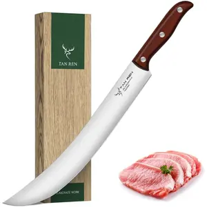 【TikTokShopHolidayHaul】TAN REN Brisket Knife,12 Inch Kitchen Knife,Sharp Slicing Carving Knife, Brisket Slicing knife, Full Tang Meat Carving Knife for BBQ Brisket Turkey-FallFreshness-Holiday gift– Christmas Gift