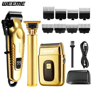 Weeme Men's Grooming Set, Haircut Kit, Electric Hair Clipper Trimmer with Alloy Blade, Metal Body, LCD Display, Cordless, Home & Travel Use