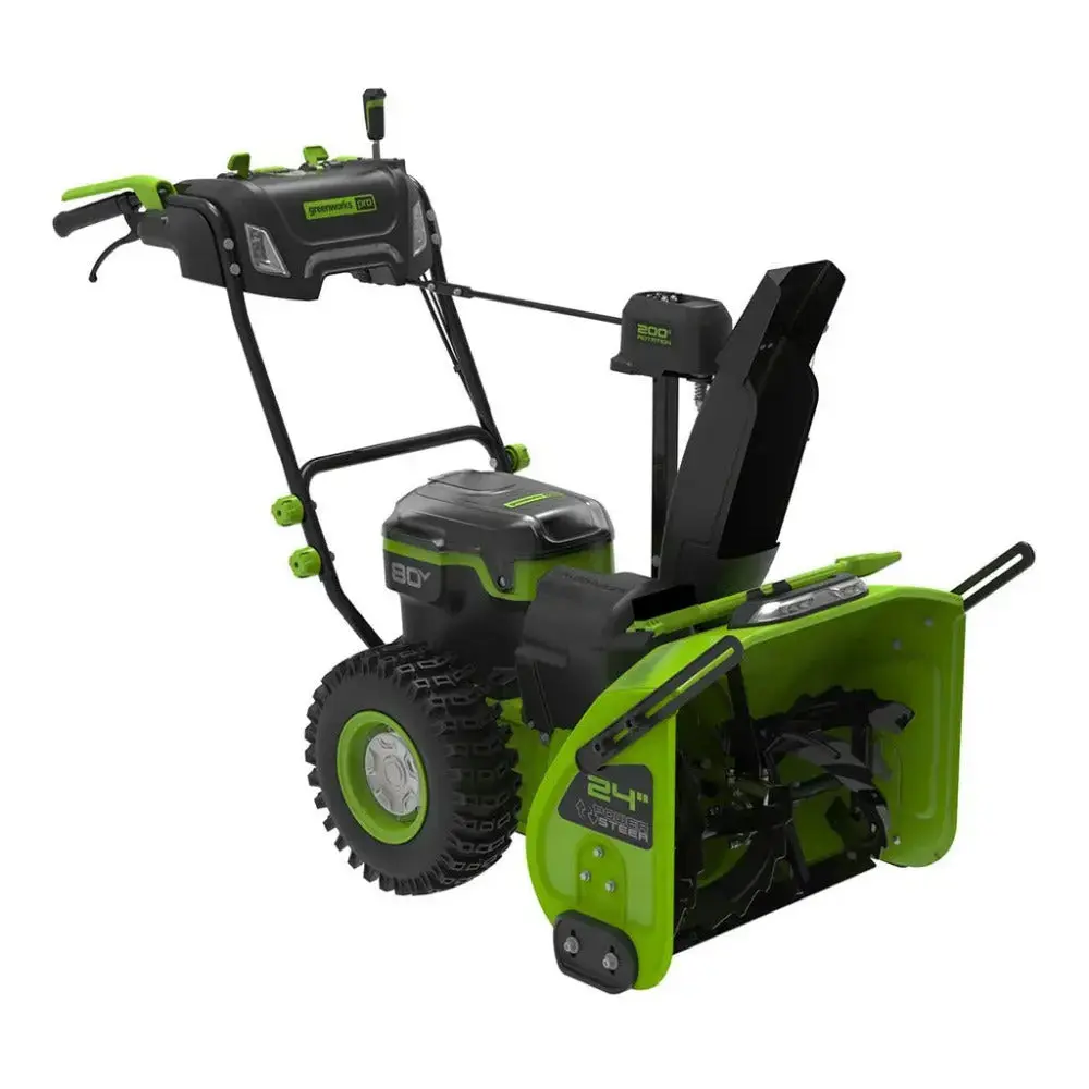 Greenworks 80V 24" Gen 2 Dual Stage Zero-Turn Snow Blower (Batteries Included), 80V Lithium, Zero-Emissions