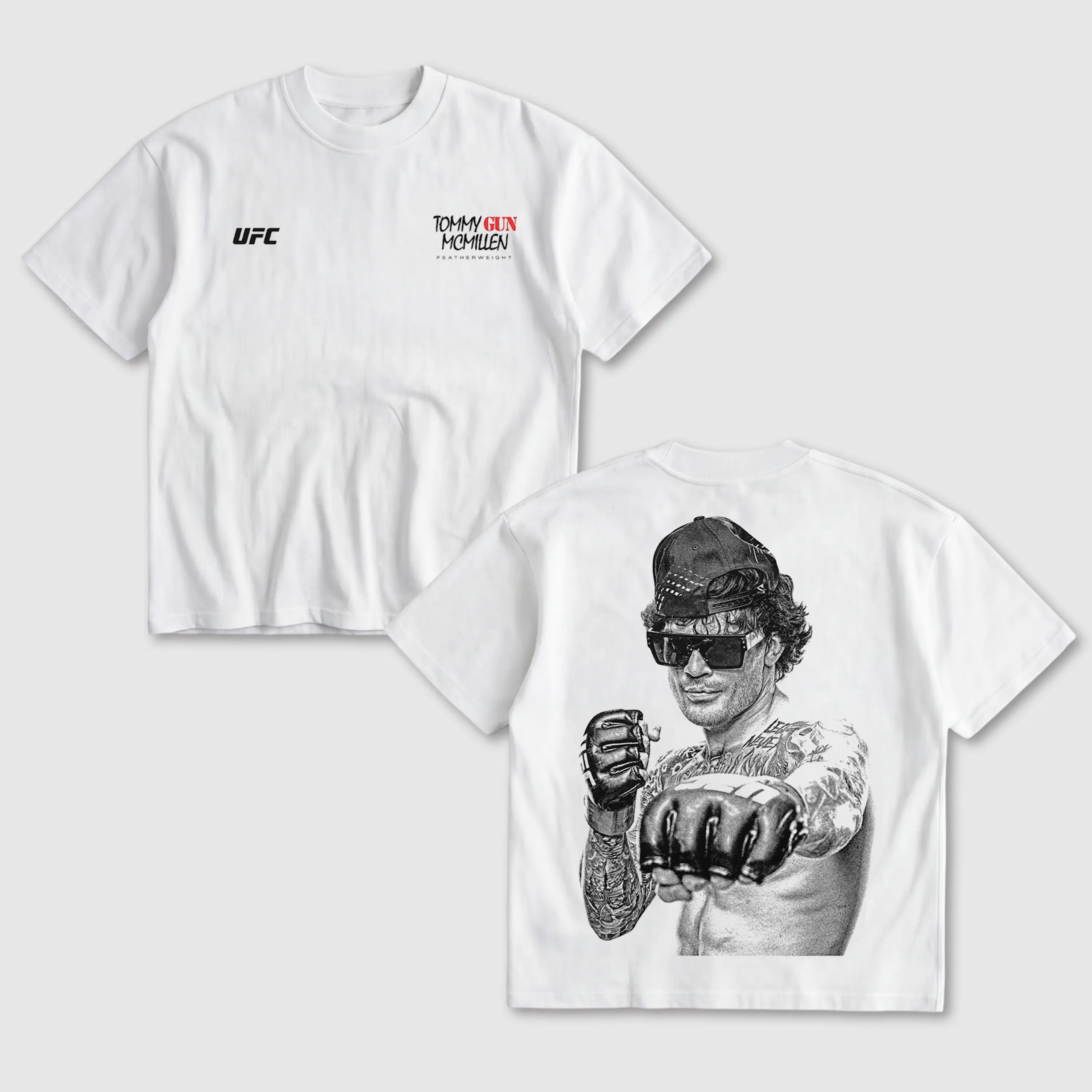 PEACHORA Tommy McMillen Graphic T-Shirt, Tommy "The Gun" McMillen Vintage Graphic Tee, Vintage MMA Fighter Tee, Retro Fight Night Streetwear, Combat Sports Fan Gift, Unisex Retro MMA Fan Shirt, Gift for Fans,  Made in USA.