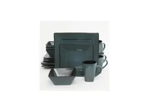Gibson Home Elite Kiesling Square 16 Piece Dinnerware Set - Blue