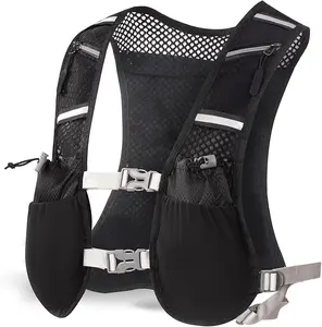 Running Hydration Vest Backpack for Men Women Breathable Mesh & Neoprene with 7 Pockets Adjustable Reflective for Hiking Cycling Outdoor Activewear