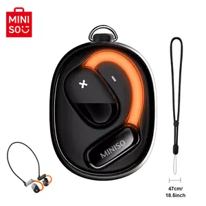 MINISO M99 Wireless Bluetooth 5.4 Luminous Open Earphones, HIFI Heavy Bass, Immersive Sound Effect, Suitable for Games and Music, Lightweight and Comfortable, Can Send Lanyard and Neck Strap