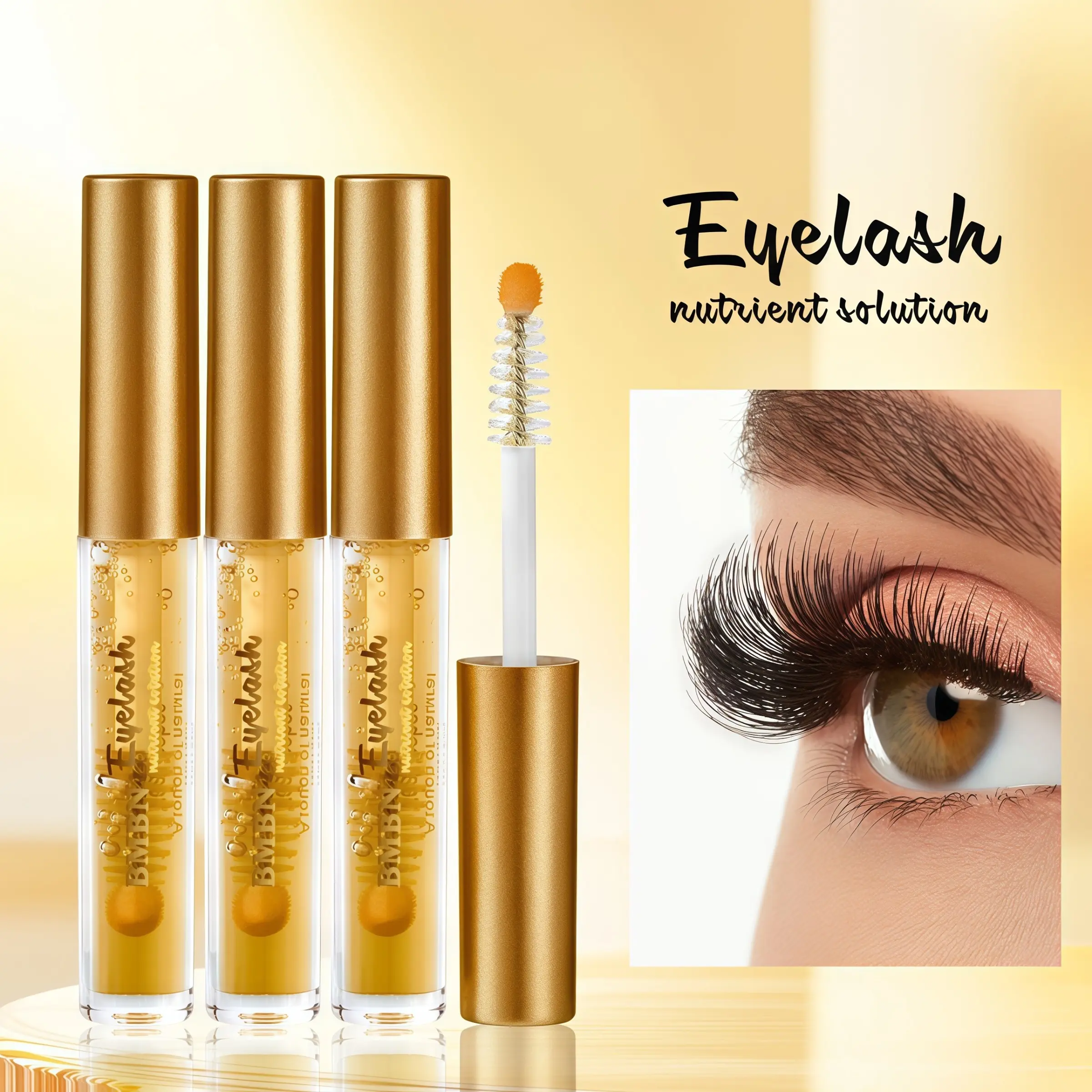 3-Piece BMBN Eyelash Eyebrow Enhancer Serum Kit, Eye Makeup Enhancement, Natural Thickening Lifting Formula, Nourishing Repair Gel Mascara for Sparse Lashes Brows, Healthier Thicker Lashes