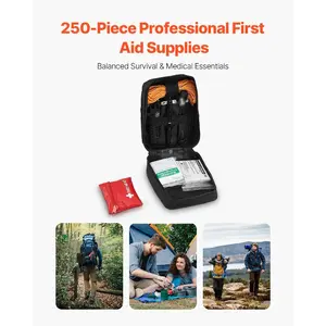 fathersdaygift  VEVOR Survival First Aid Kit, 250 Pieces, 600D Nylon Trauma First Aid Bag, Survival Gear and Equipment, Emergency Kits, for Men Women Camping, Boat, Earthquake, Hiking, Hunting, and Outdoor AdventureVEVOR Super Brand Day