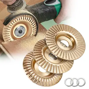 VAYWET 3PCS 4" Grinding Wheels - Grinders Accessory for Wood Carving, Sanding and Polishing Tools, Wood Carving Disc, 2026 New Angle Grinder Wood Carving Disc Set for 4" or 4 1/2" Angle Grinder Cutting Shaping Wheel Attachments for Wood Cutting