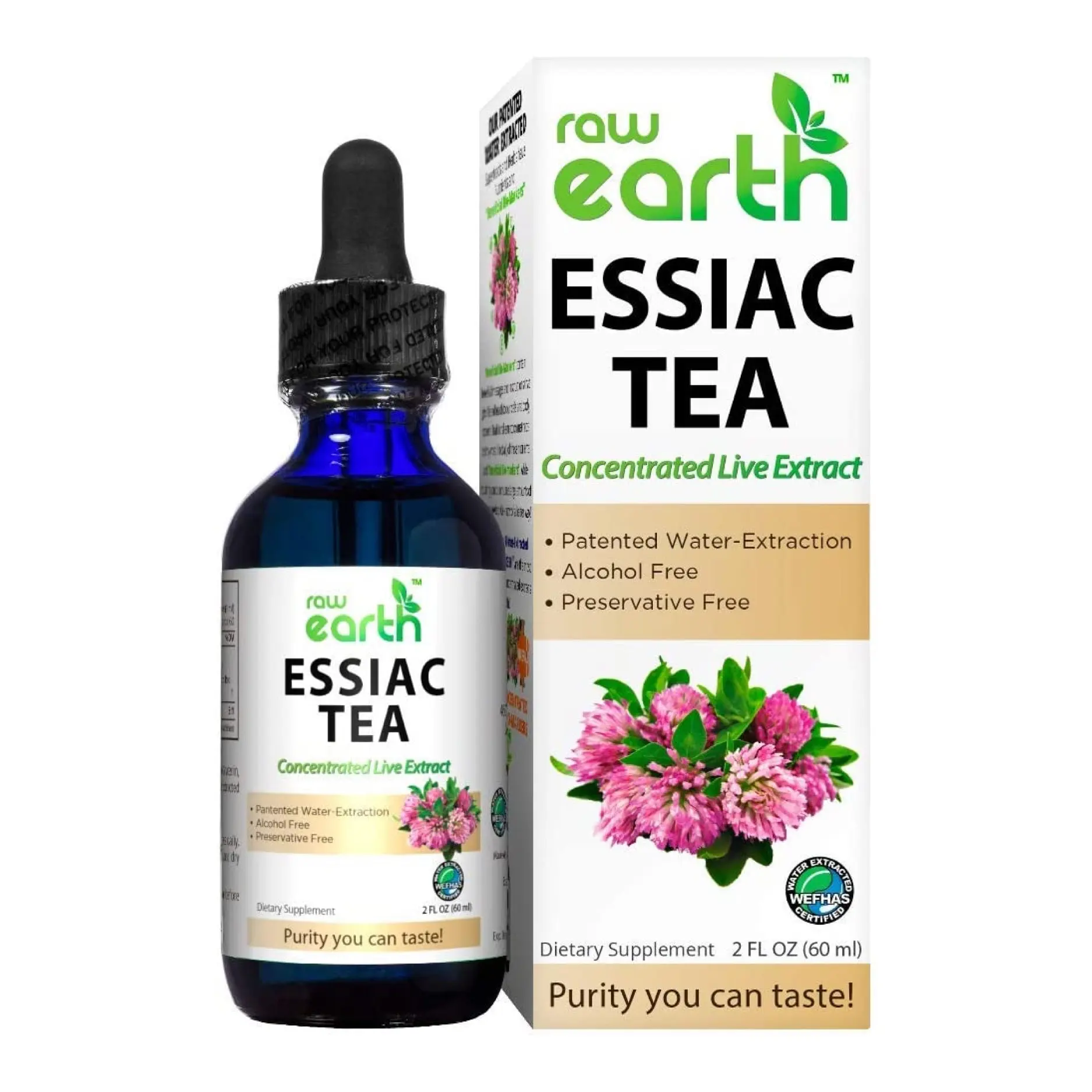 Essiac Tea Extract 2oz - Wild-Crafted, Concentrated Herbal Blend - Patented Cold Water Extraction Process - Alcohol-Free, 100% Pure, Natural, and Vegan - Ultimate Immune Support & Detox, Non-GMO Ingredients - For Health & Wellness - Beverage Organic