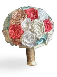 Summer Grace’s Bouquet | Ivory, White, Coral, Blush Pink, Peach, & Seafoam | Mint Wedding Bouquet | Coral Bridal Bouquet | Beach Wedding Bouquet | Rustic Wedding | Summer Wedding Bouquet