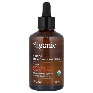 Cliganic Organic Jojoba Oil, For Oily & Combination Skin, 4 fl oz (120 ml)