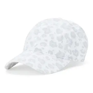 Time and Tru Women's Snow Leopard Blank Washed Cotton Twill Baseball Hat White Leopard