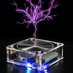 Music Tesla Coil Night Light, Interactive Plasma Arc Speaker, Touch Control Lightning Lamp with Sound Reactive Mode, Cool Desk Decor & Science Gift